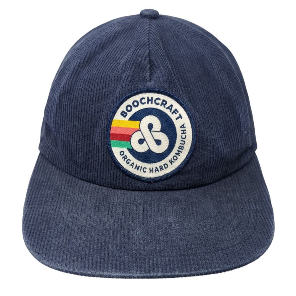 Booch Craft Snapback 5 Panel Cap Blue One Size Adjustable Corduroy Brist Blanks
